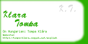klara tompa business card