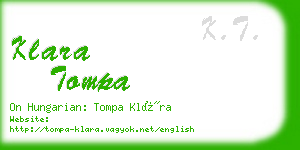 klara tompa business card